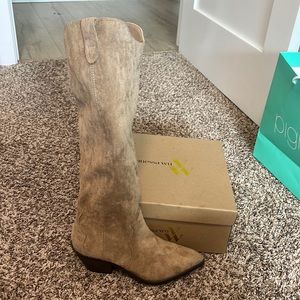 Vanessa Wu knee high suede boots, brand new